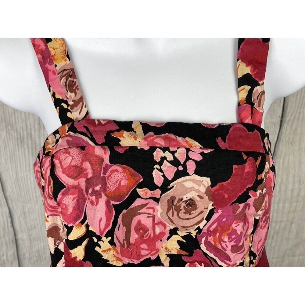 Motherhood Maternity Medium Removeable Strap Floral Print Top Black Pink - Picture 11 of 12